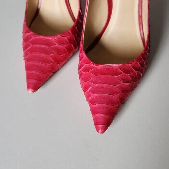 ALEXANDRE BIRMAN | Olga pumps heels snake embossed azalea pink sz 39 - Picture 3 of 6